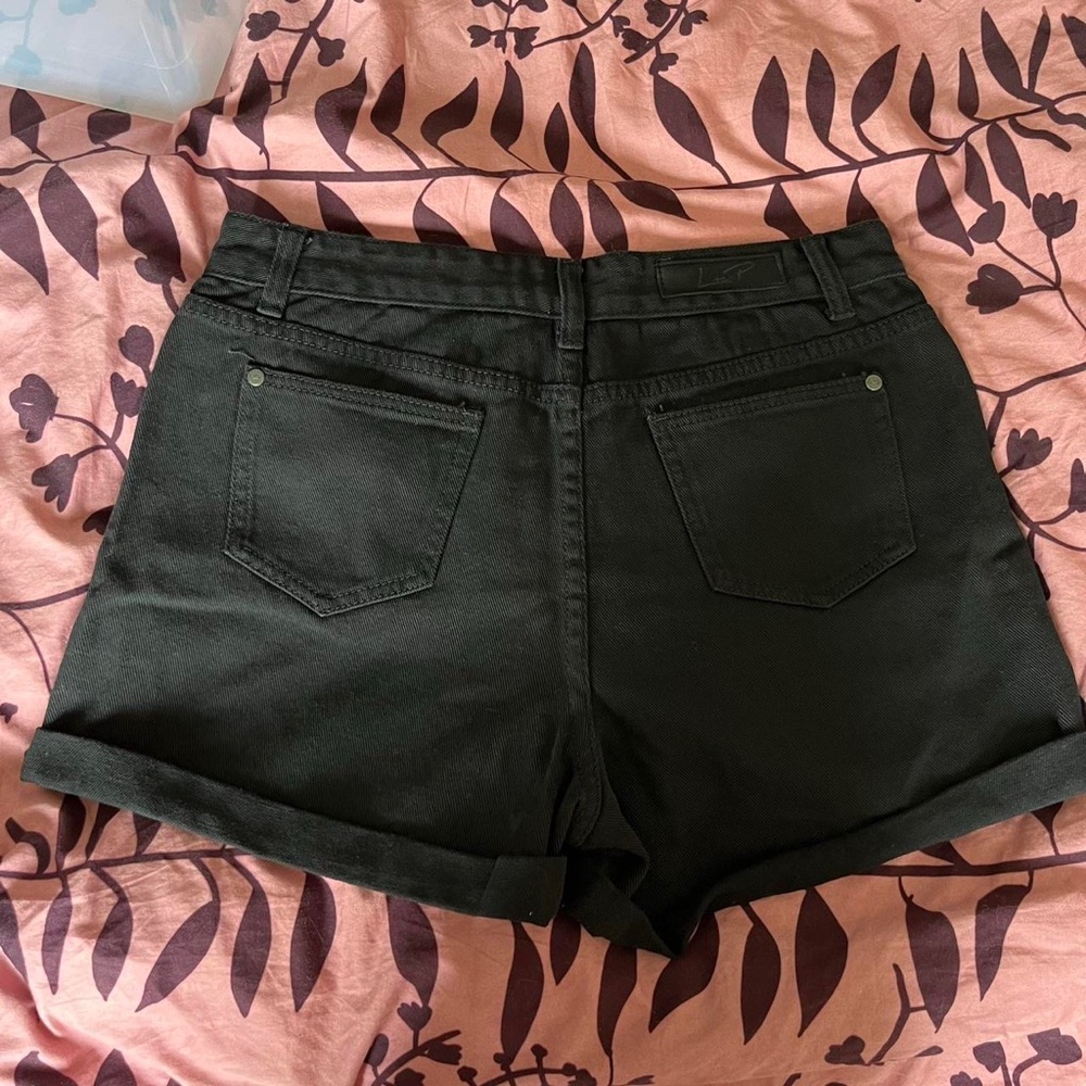 Liquor N Poker Black Denim Shorts